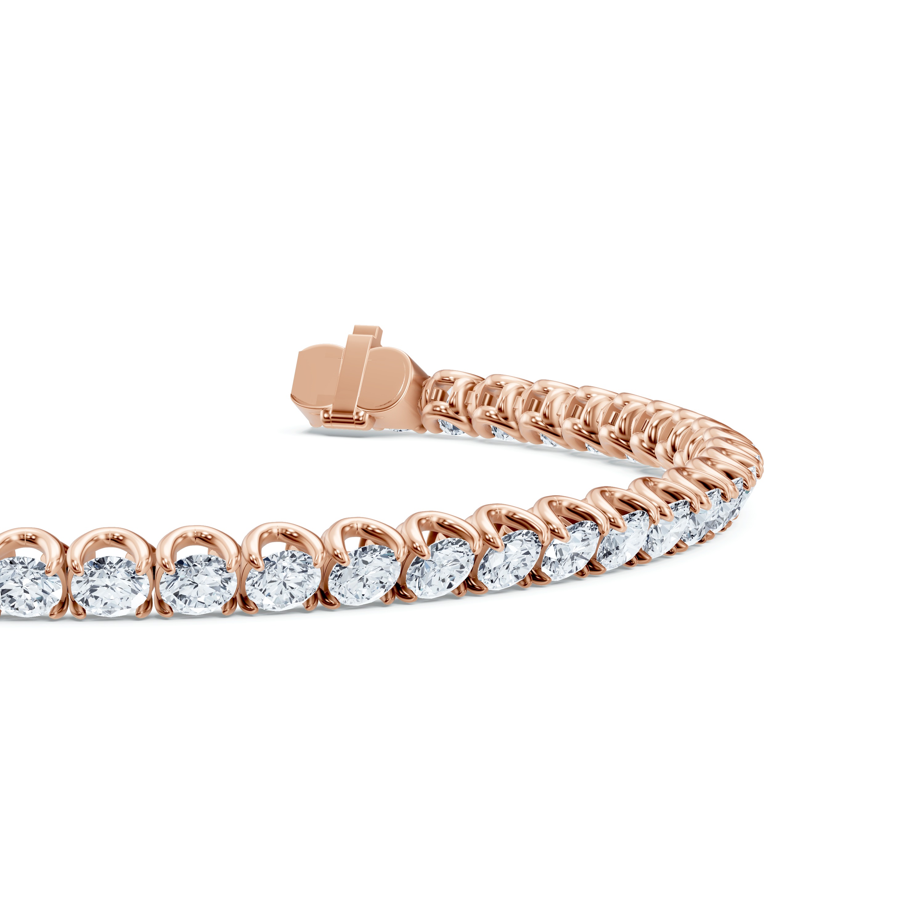 14K Rose Gold U-Prong Lab Diamond Tennis Bracelet (10.40 ct. tw.) - 8 In.